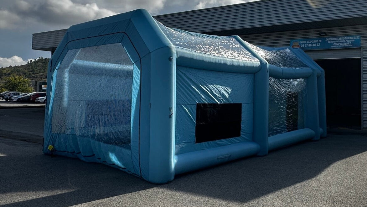 Cabina de pintura inflable 5.5 Ancho x 9m Largo x 3.6 Alto