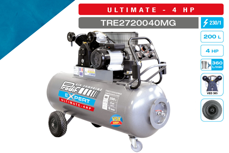 Compressore da 200 litri 4CV Ultimate PRODIF — Monofase / Prodif