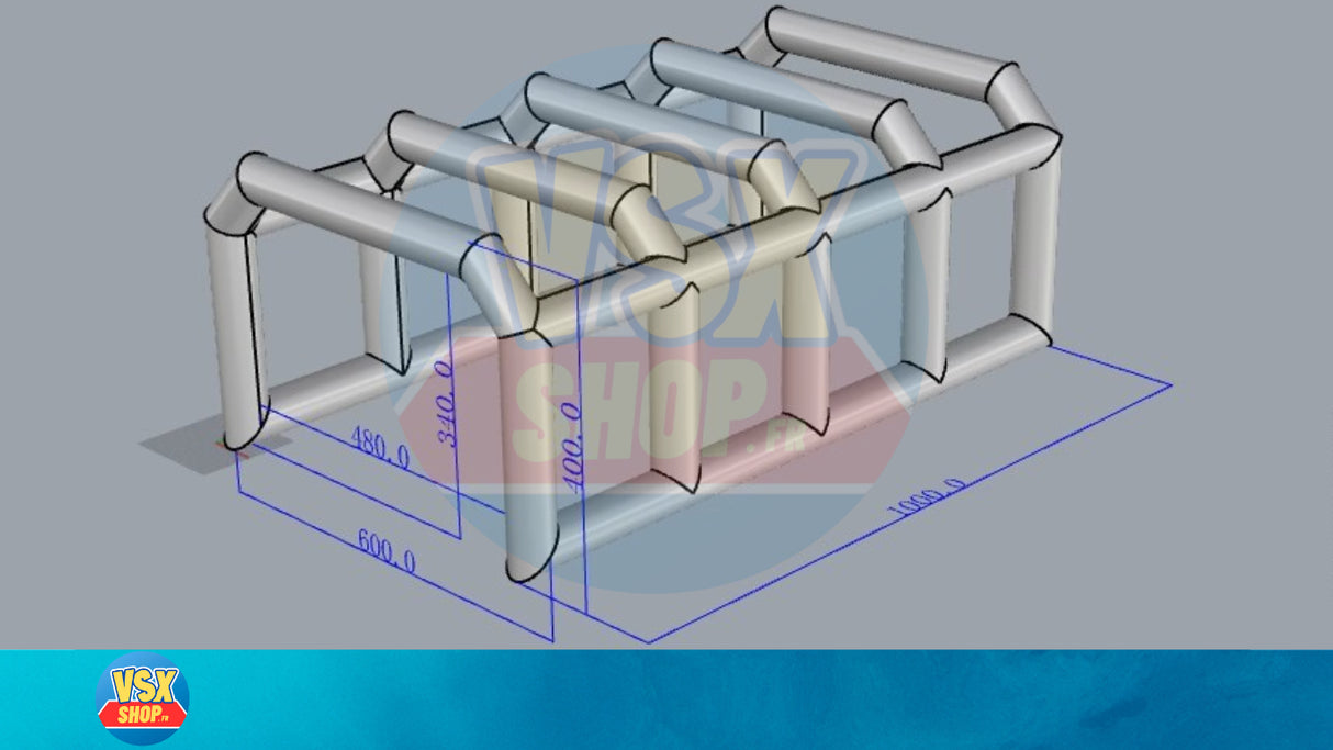 Cabina di verniciatura larghezza 6 metri x lunghezza 10 metri x altezza 4 metri con 2 ventilatori da 950 W - Due